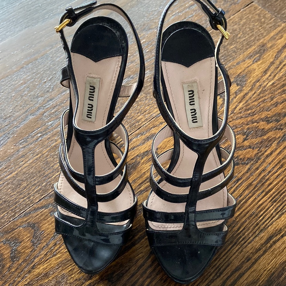 Wore twice perfect condition black patent MIU MIU Platform
